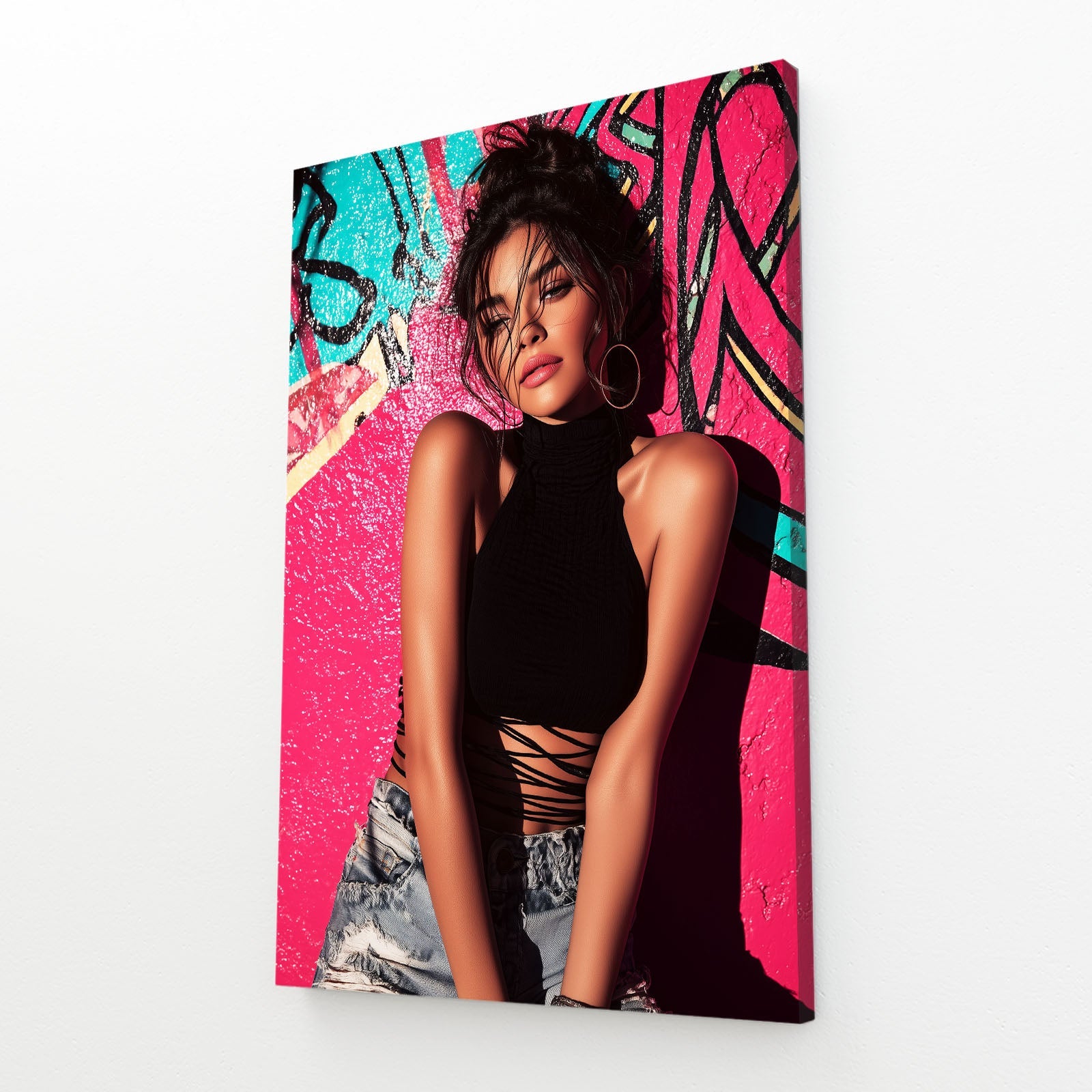Graffiti Glam Photography Prints – angled canvas view on white background