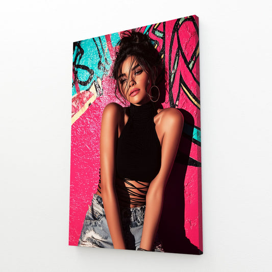 Graffiti Glam Photography Prints – angled canvas view on white background