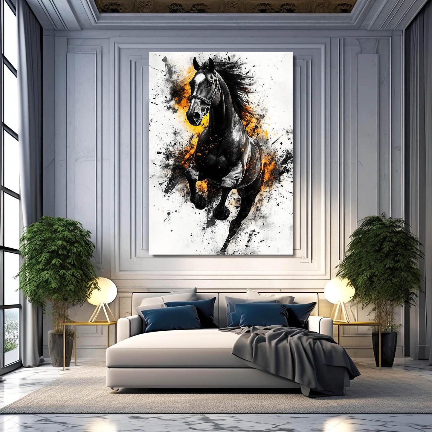 Graffiti Horse Prints – angled canvas view on white background