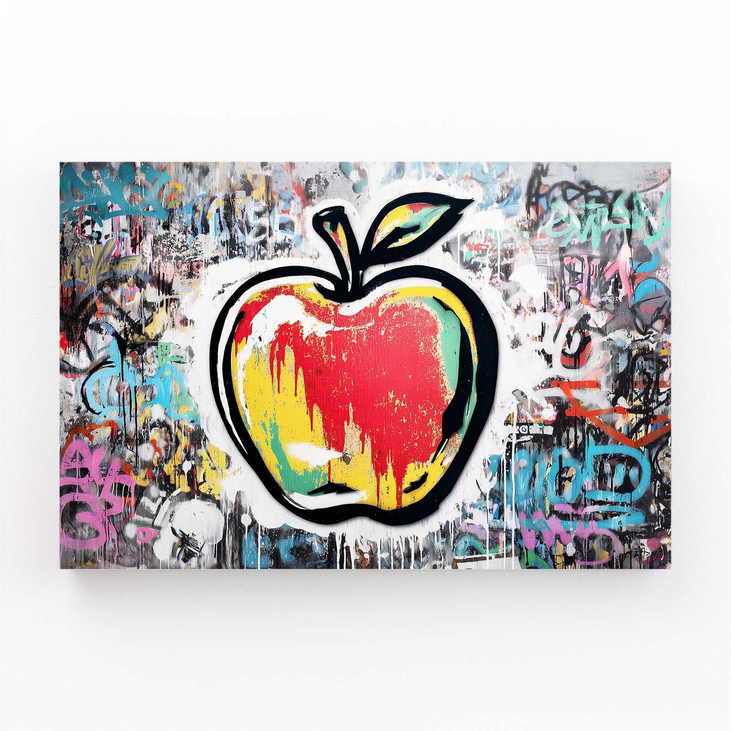 Graffiti Urban Wall Apple Wall Art – graffiti urban wall apple canvas print