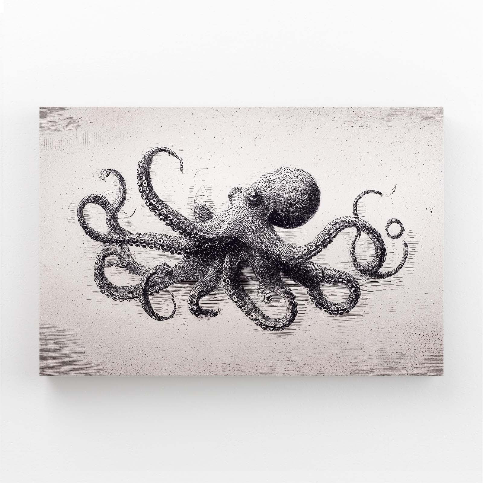 Graphite Study Octopus Wall Art – graphite study octopus canvas print