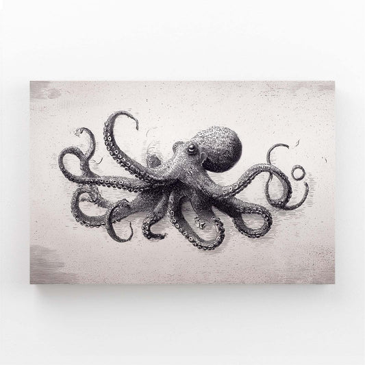 Graphite Study Octopus Wall Art – graphite study octopus canvas print