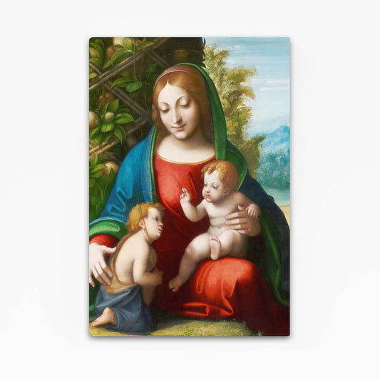 Green Bower Madonna Da Vinci Wall Art — realism canvas print, canvas print on white background