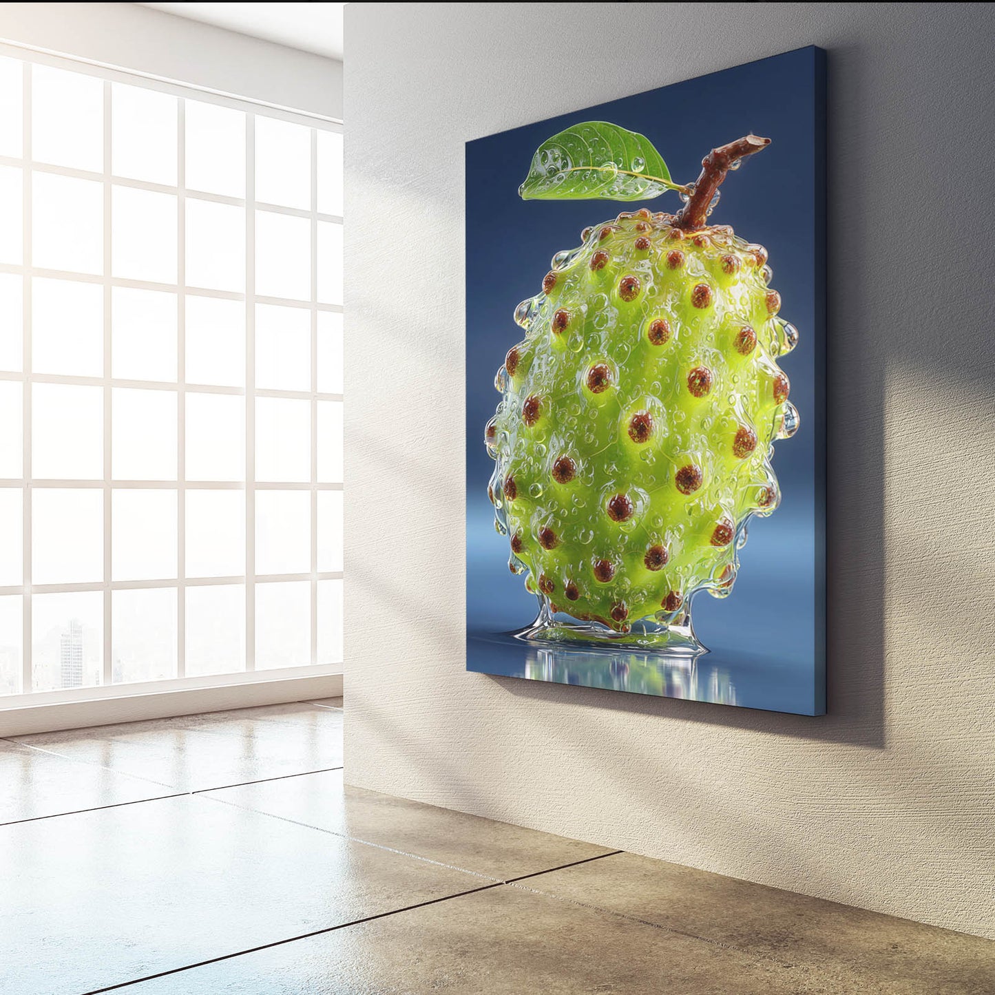 Green Soursop Fruit Wall Decor – styled in a furnished interior