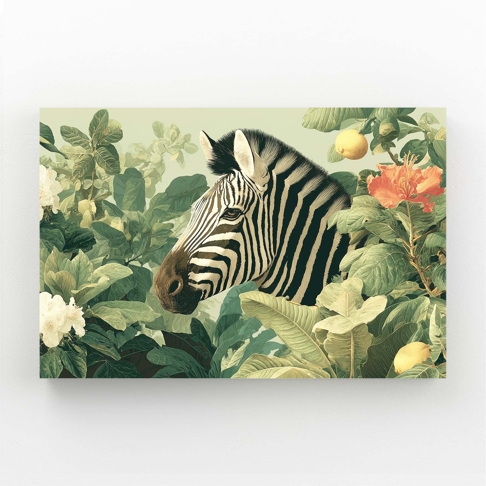 Green Zebra Art – green canvas print