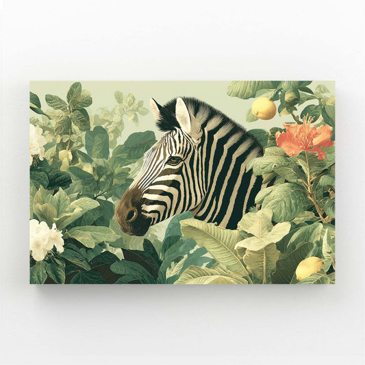 Green Zebra Art – green canvas print