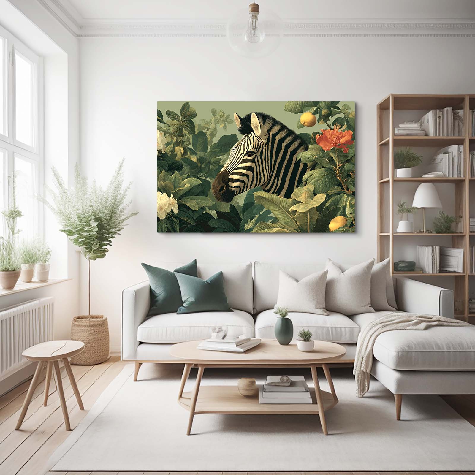 Green Zebra Art – styled in a furnished interior