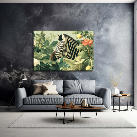 Green Zebra Art – styled in a furnished interior