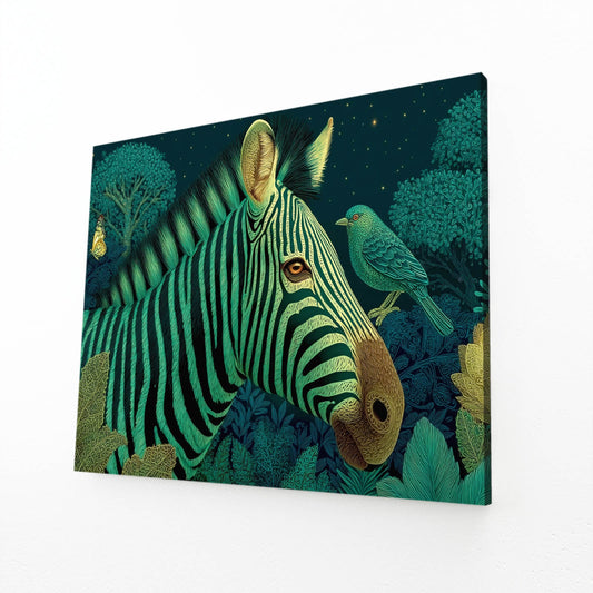 Green Zebra Wall Art – green canvas print