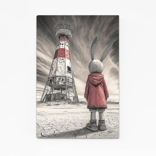 Grey Bunny Prints – angled canvas view on white background