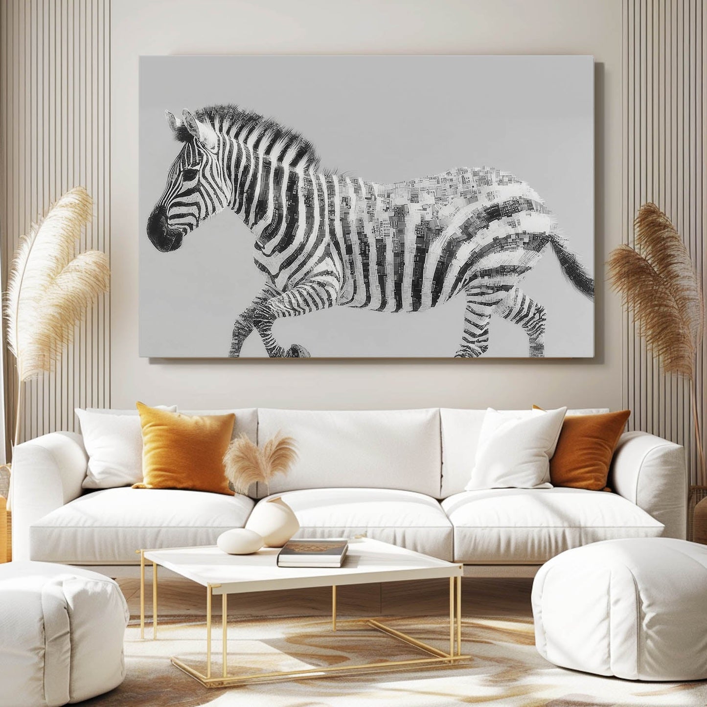 Grey Zebra Prints – styled in a furnished interior
