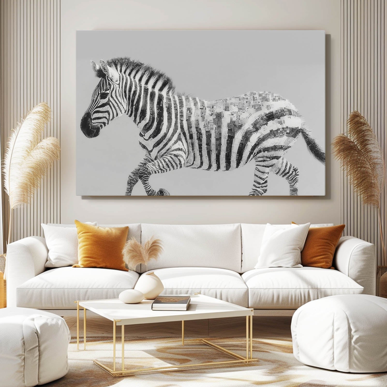 Grey Zebra Prints – styled in a furnished interior
