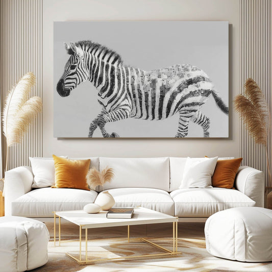 Grey Zebra Prints – styled in a furnished interior