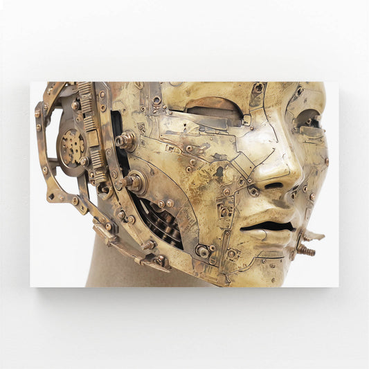 Half-Machine Face Mask Steampunk Wall Decor – half-machine face mask steampunk canvas print