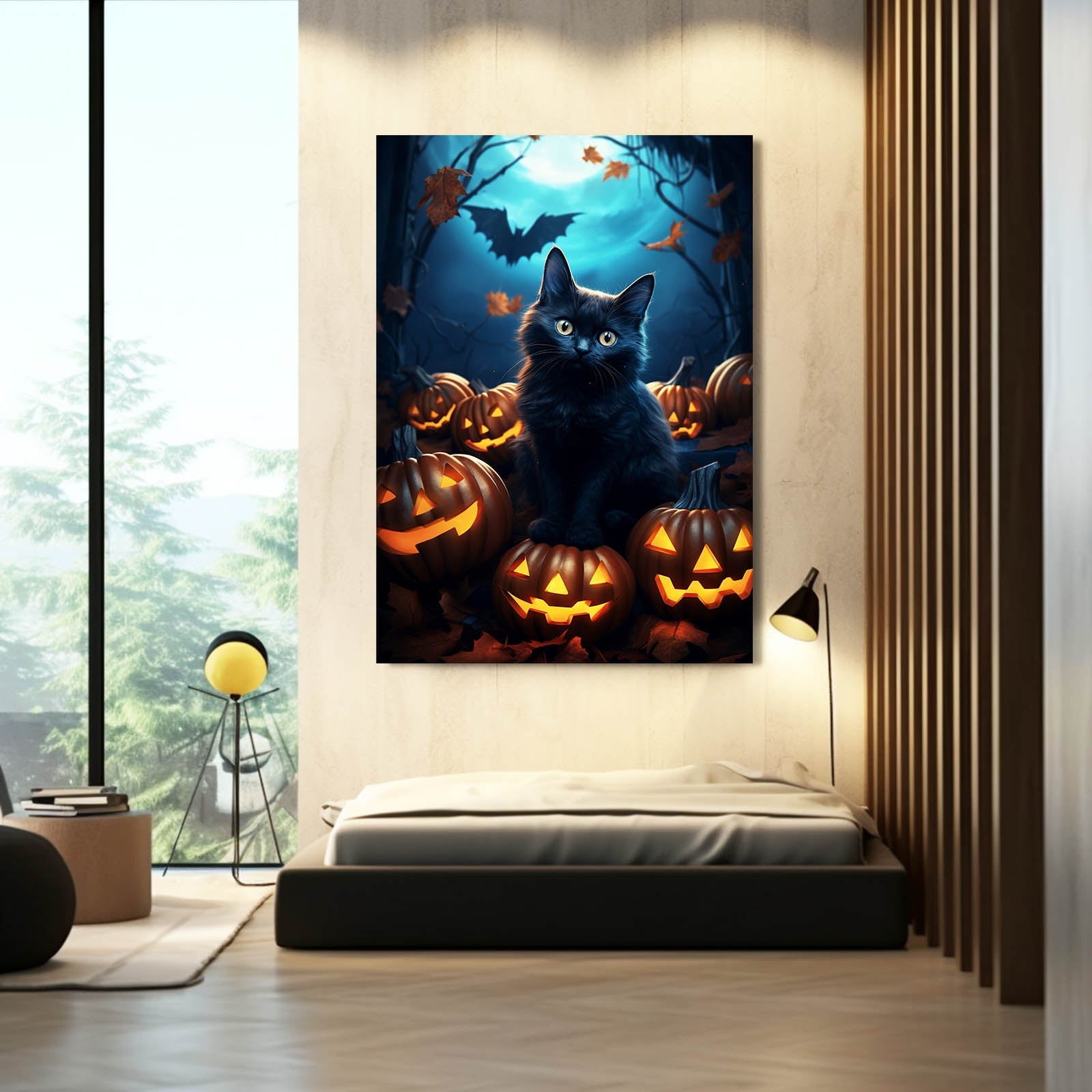 Halloween Night Cat Wall Art