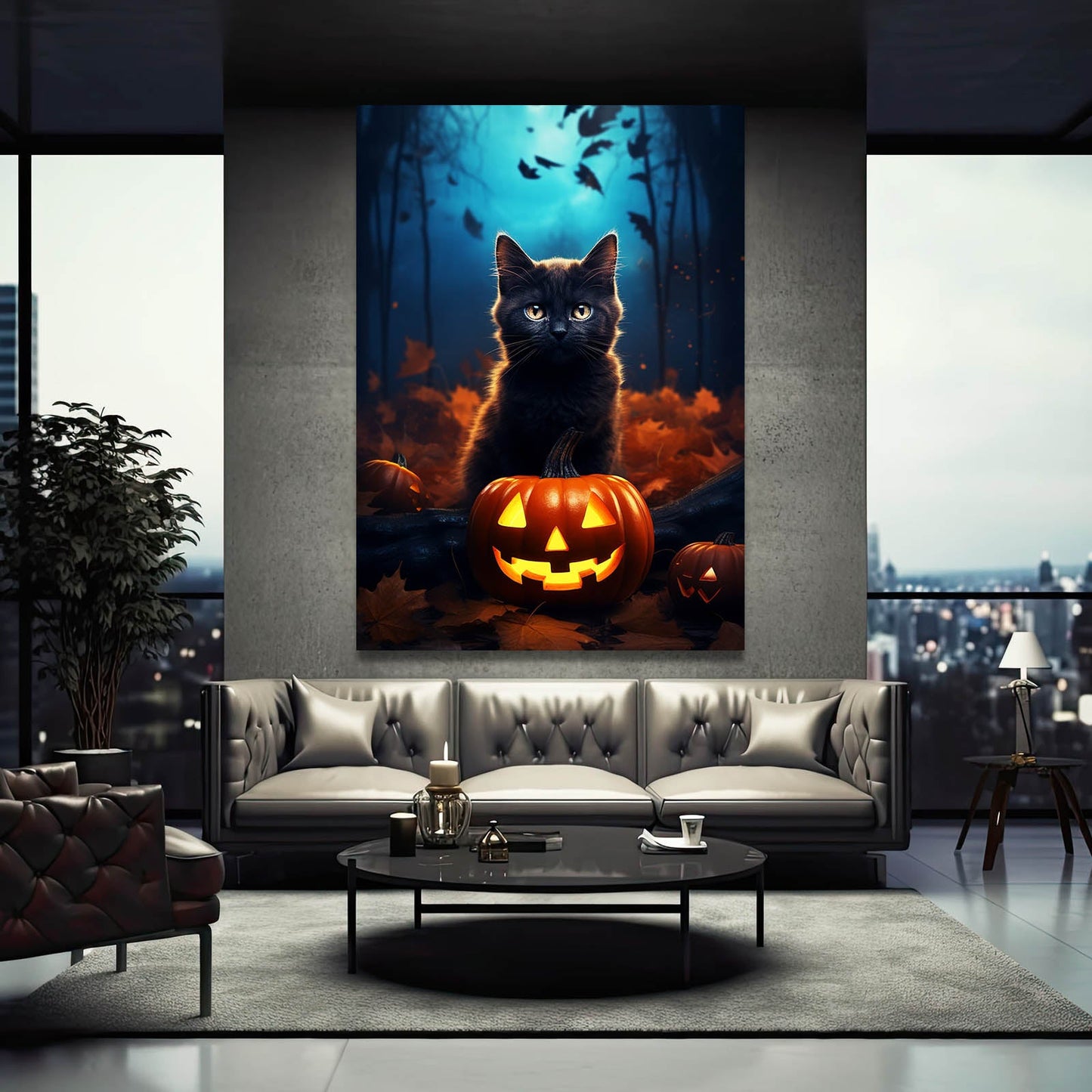 Halloween Wall Art Cat