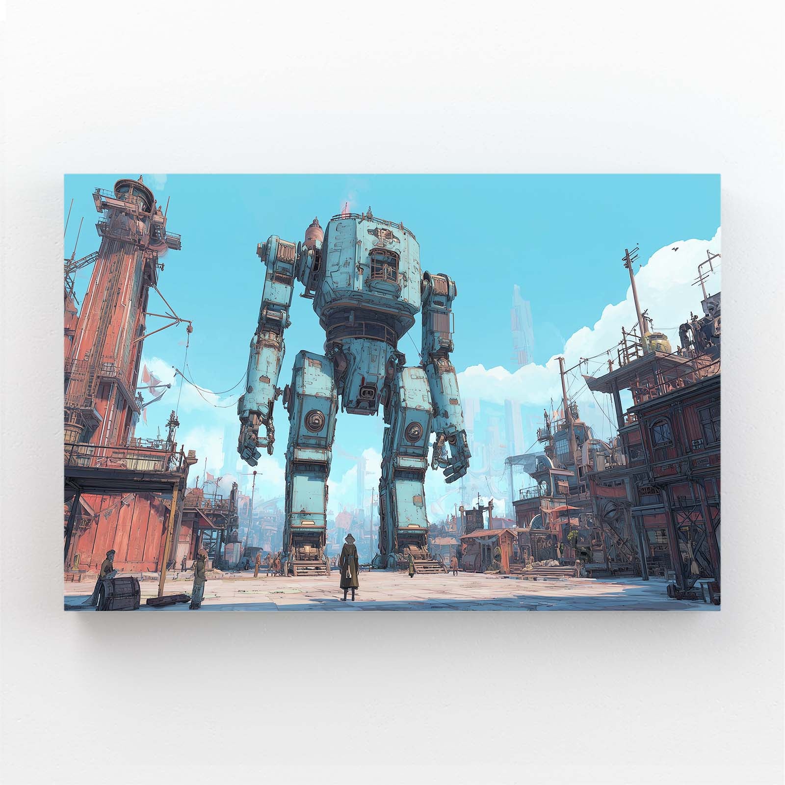 Harbor Battle Mech Steampunk Canvas – harbor battle mech steampunk canvas print