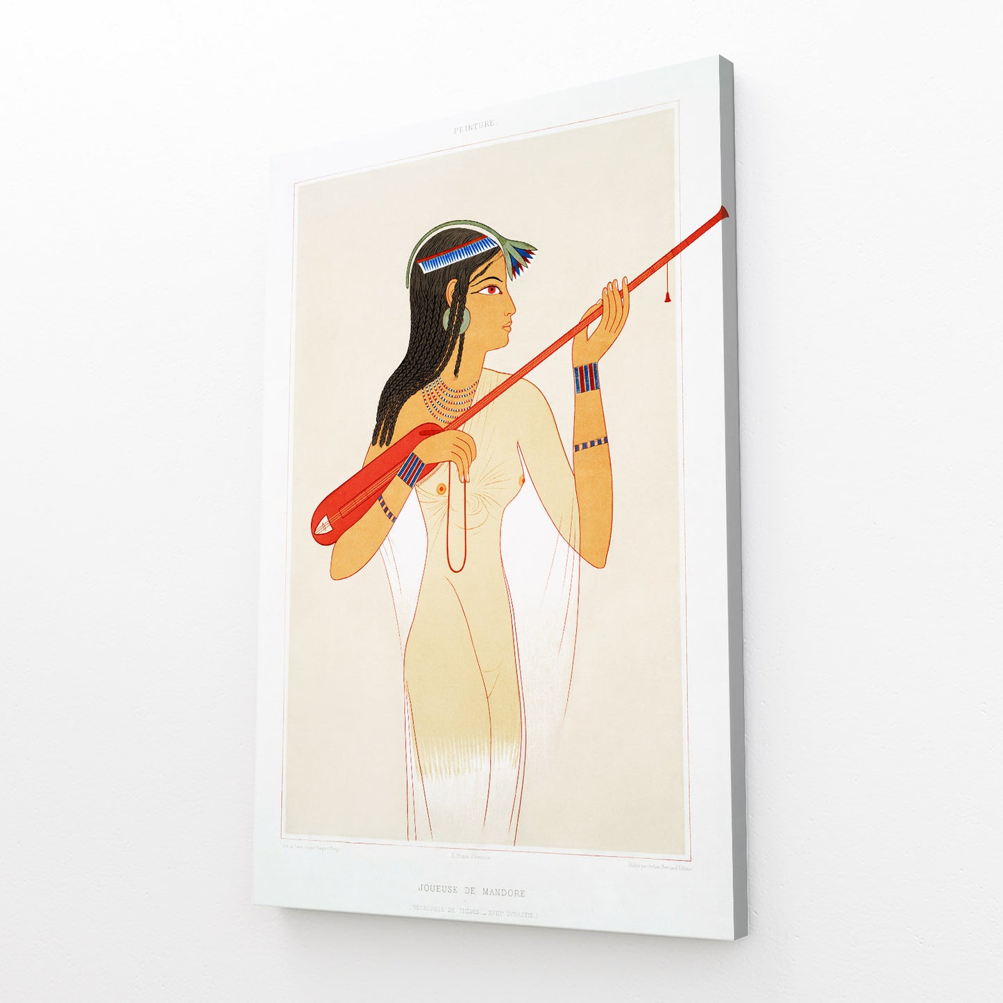 Harp Player Illustration Egyptian Prints – canvas print on white background