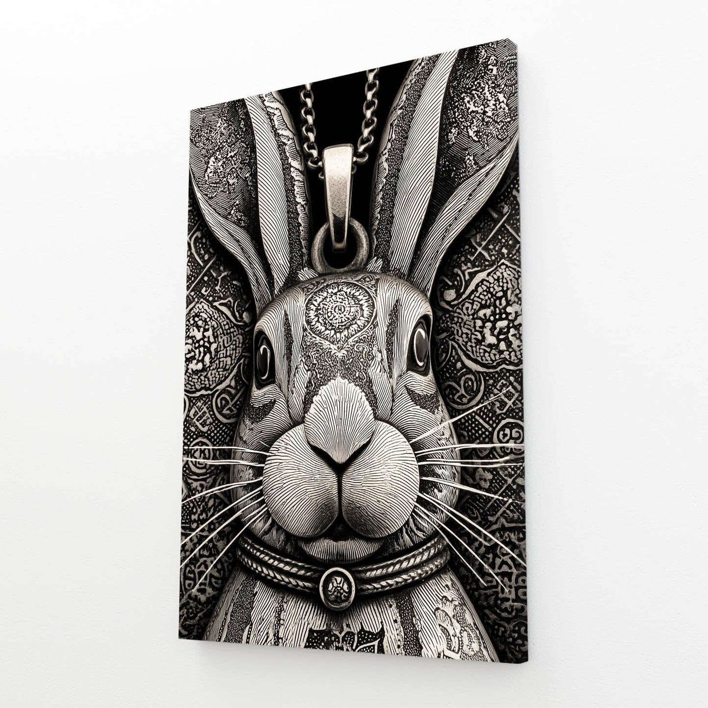 Head Bunny Prints – angled canvas view on white background