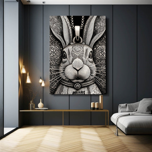Head Bunny Prints – angled canvas view on white background