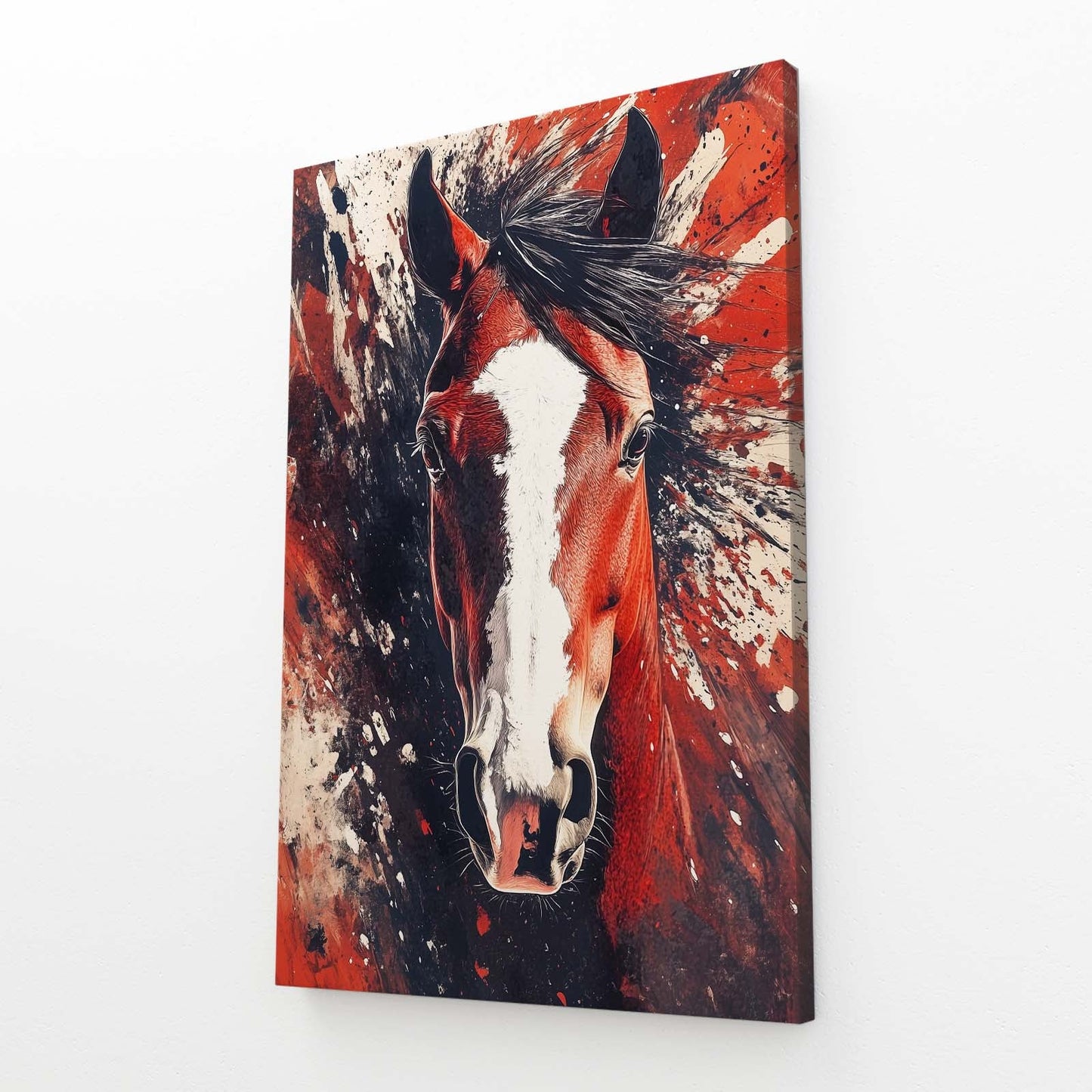 Head Horse Art – angled canvas view on white background