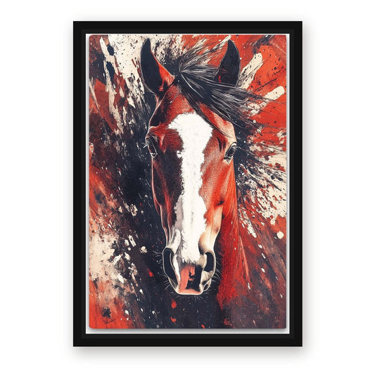 Head Horse Art – with Premium Black wood frame