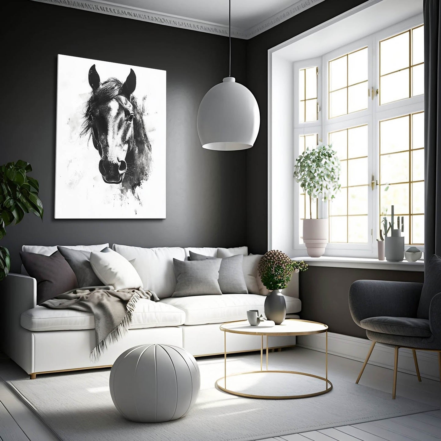 Head Horse Canvas – angled canvas view on white background