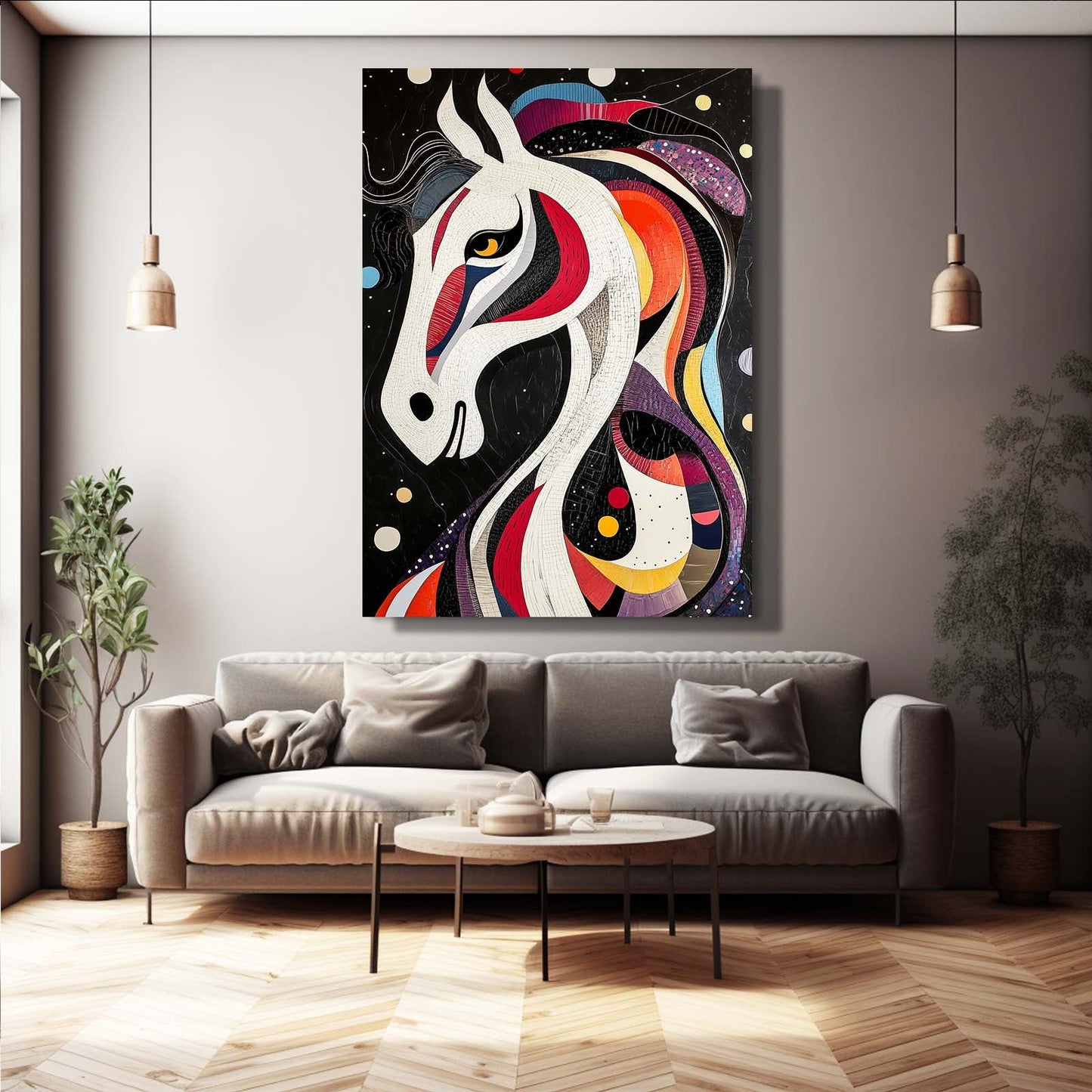 Head Horse Prints – angled canvas view on white background