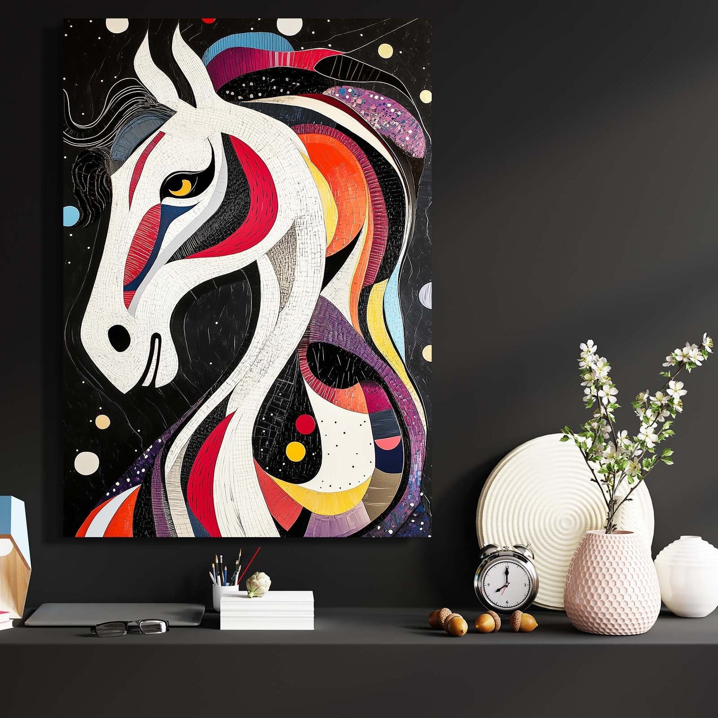 Head Horse Prints – angled canvas view on white background