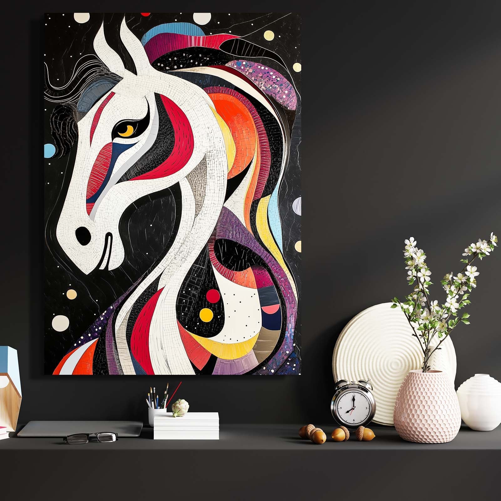Head Horse Prints – angled canvas view on white background
