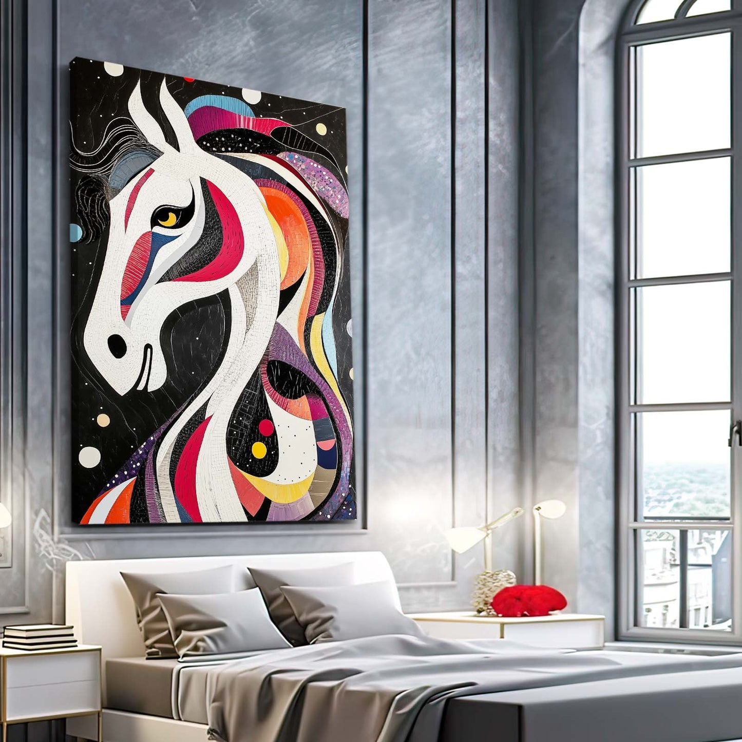 Head Horse Prints – angled canvas view on white background