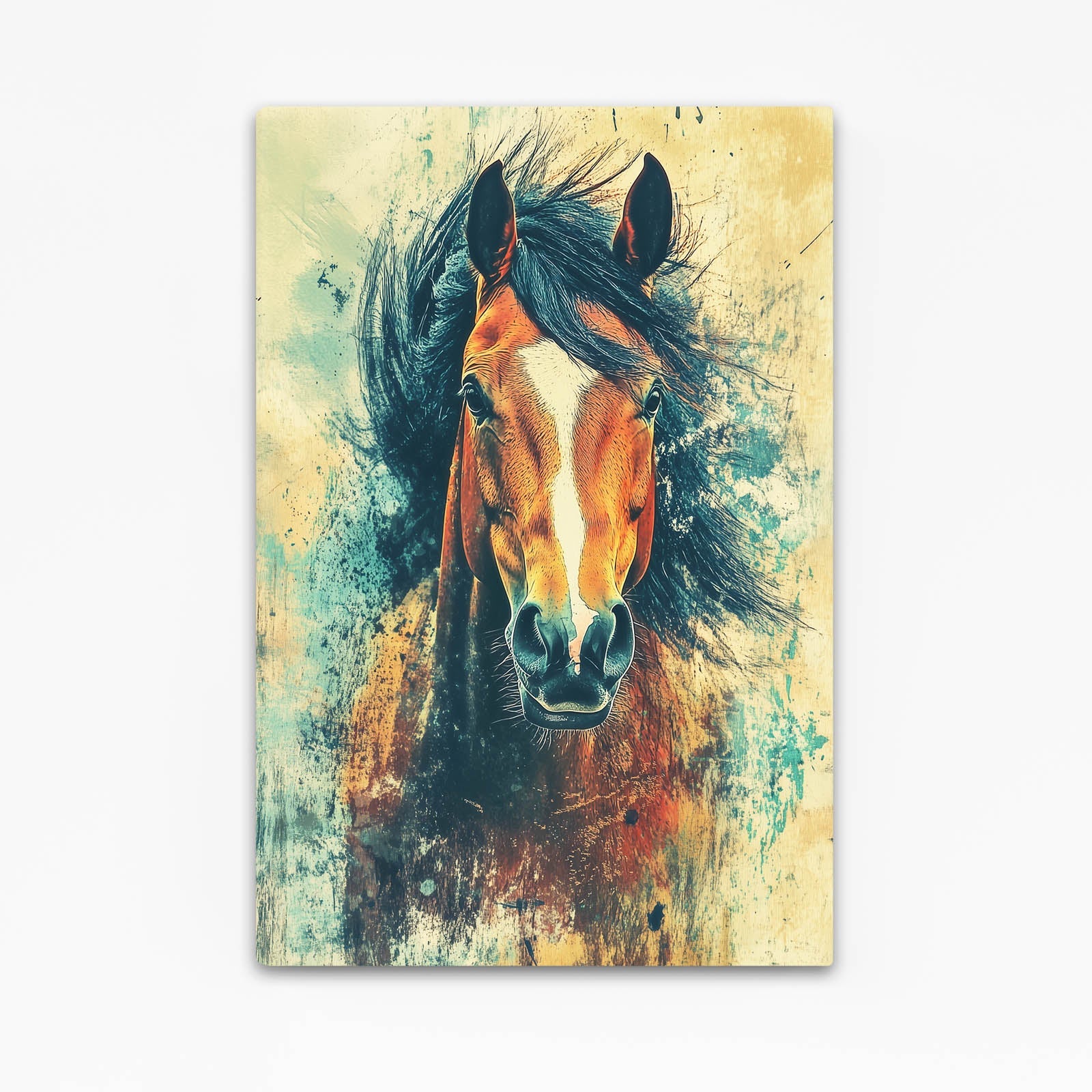 Head Horse Wall Art – angled canvas view on white background