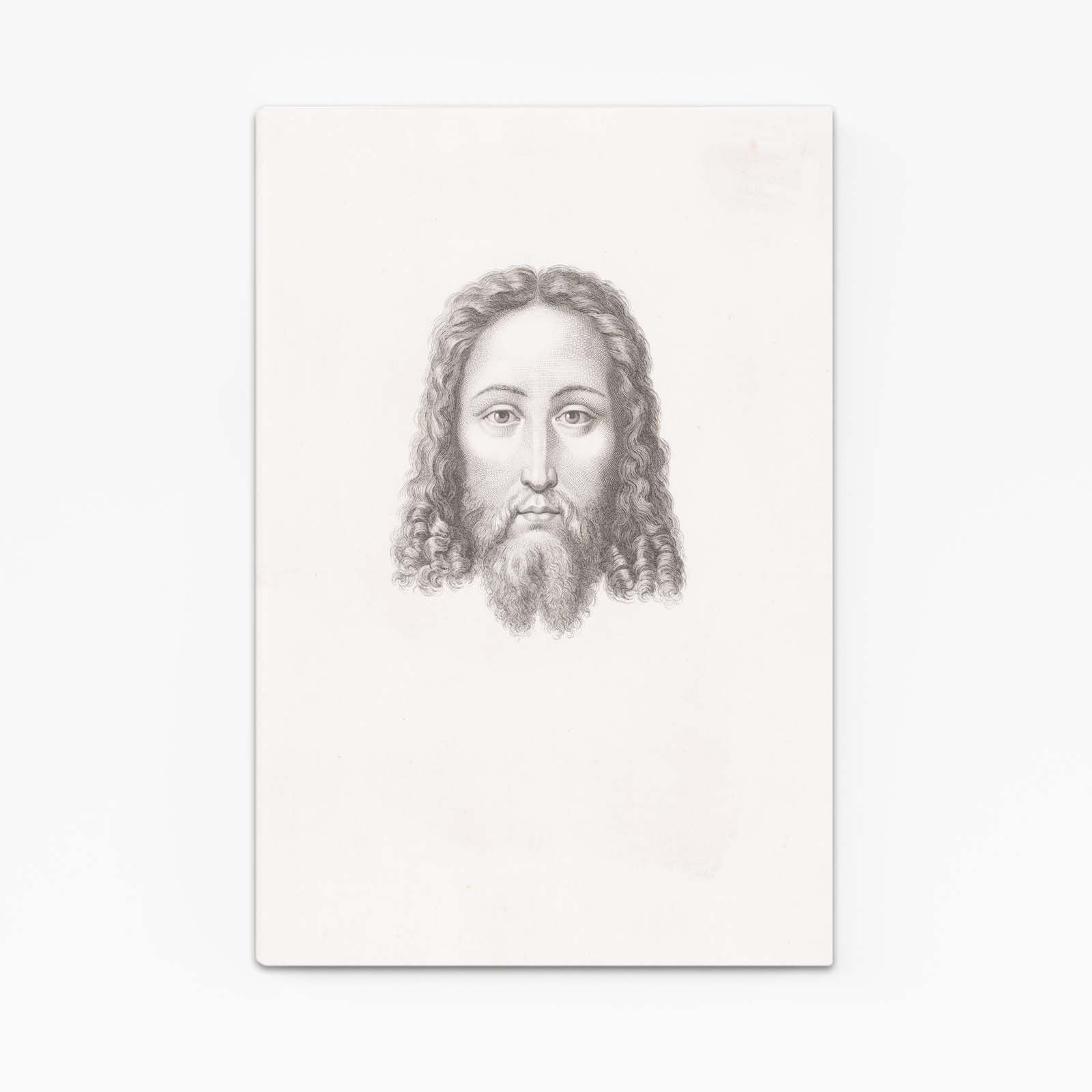 Head Of Christ Da Vinci Art – angled canvas view on white background