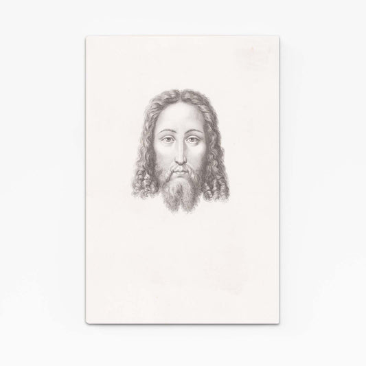 Head Of Christ Da Vinci Art — realism canvas print, angled canvas view on white background