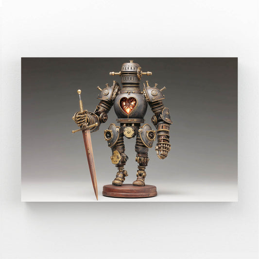 Heart-Core Knight Bot Steampunk Wall Decor – heart-core knight bot steampunk canvas print