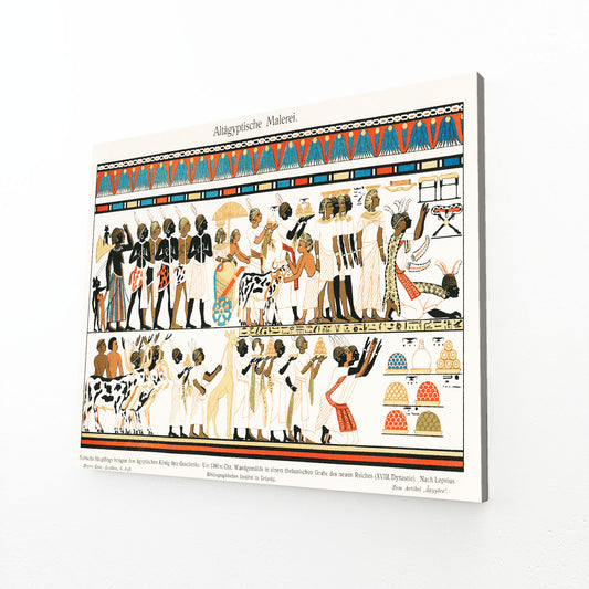 Hieroglyph Chart Egyptian Wall Art – angled canvas view on white background