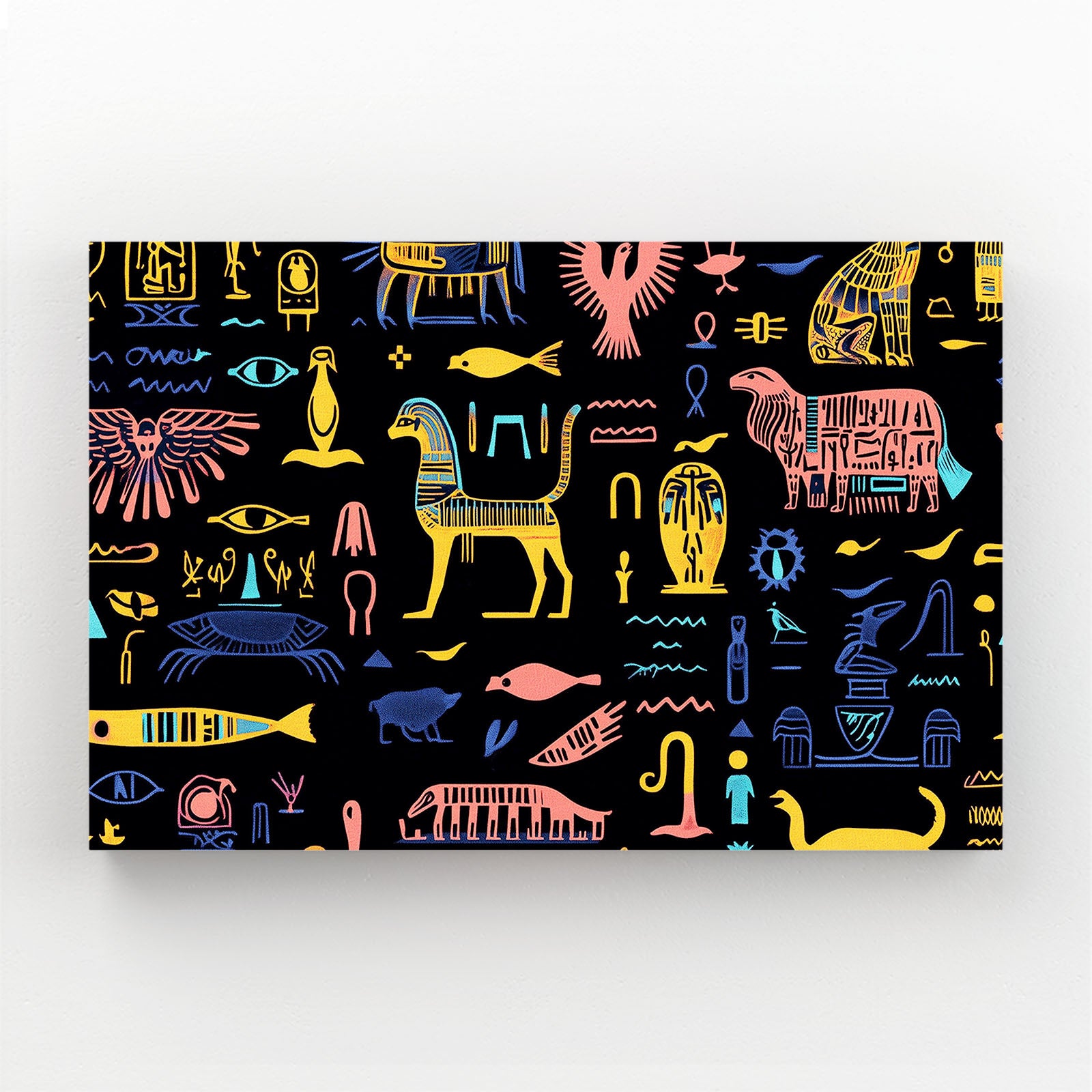 Hieroglyph Icons On Black Egyptian Art – hieroglyph icons on black egyptian canvas print