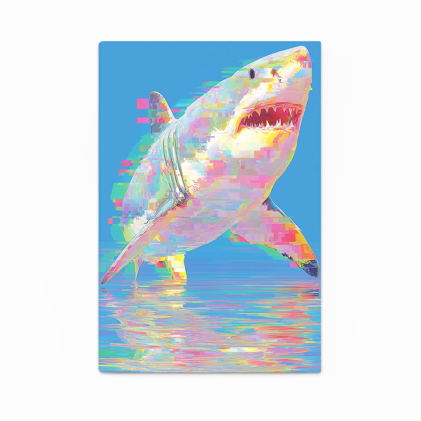 Holographic Iridescent Shark Canvas – holographic iridescent shark canvas print