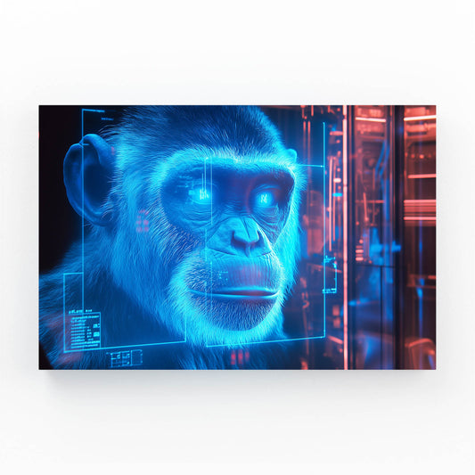 Holographic Neon Glow Monkey Wall Decor – holographic neon glow monkey canvas print