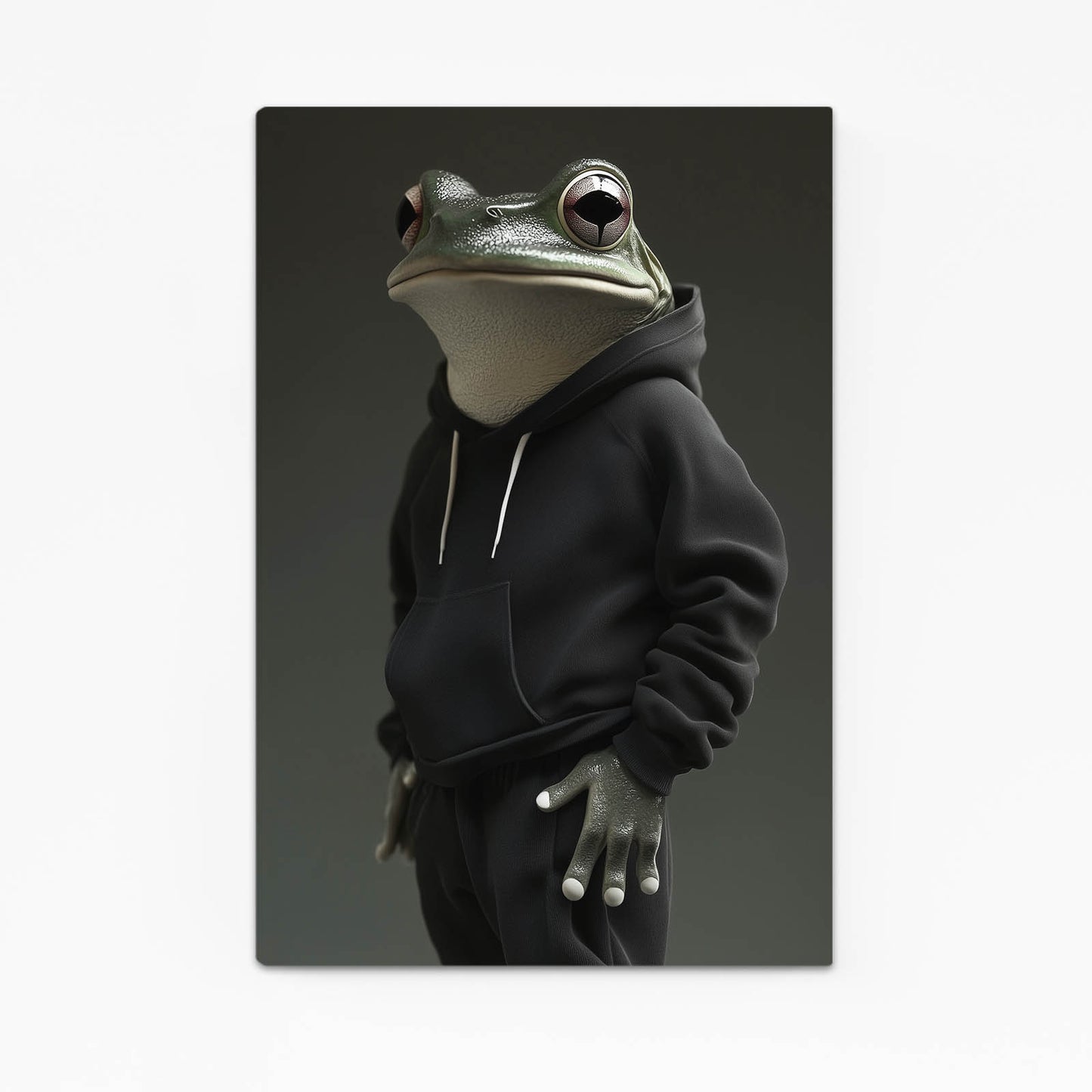 Hoodie Frog Portrait Canvas Art – hoodie frog portrait frog canvas print