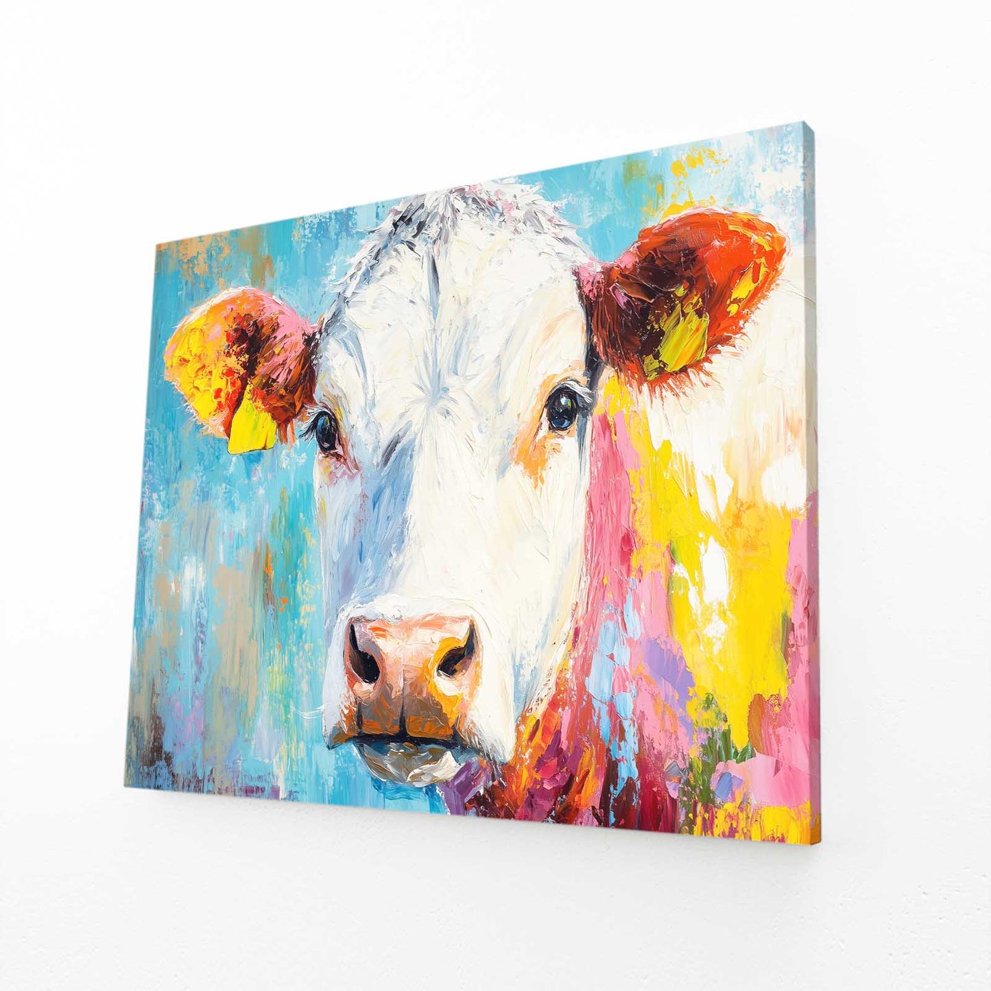 Horizontal Cow Prints – angled canvas view on white background