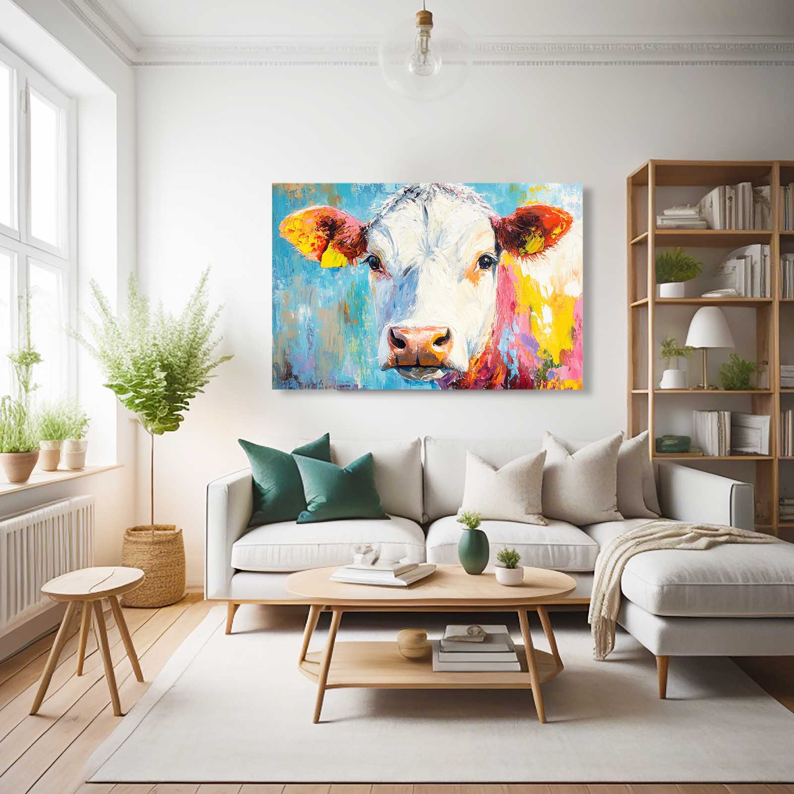 Horizontal Cow Prints – angled canvas view on white background