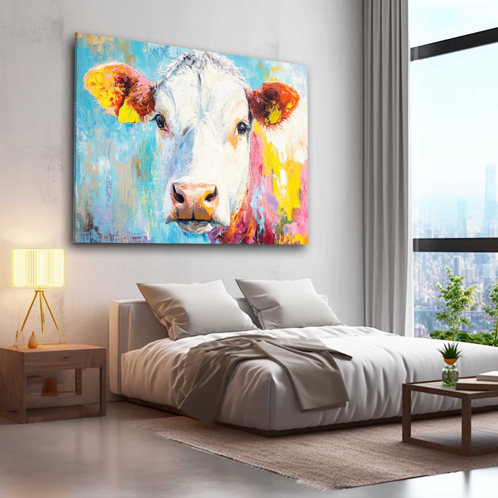 Horizontal Cow Prints – angled canvas view on white background