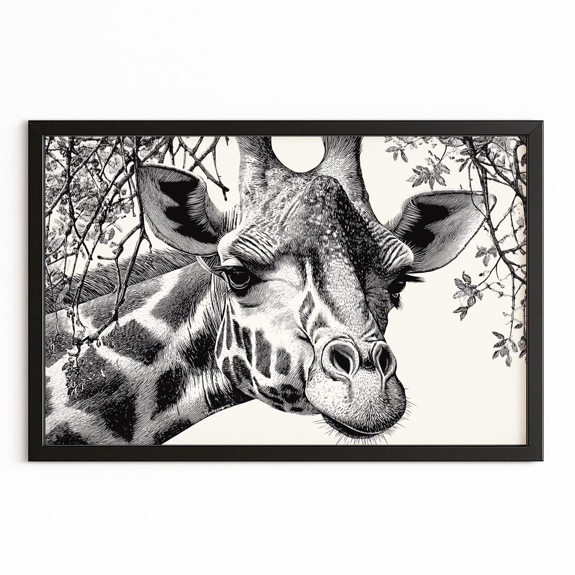Horizontal Giraffe Artwork