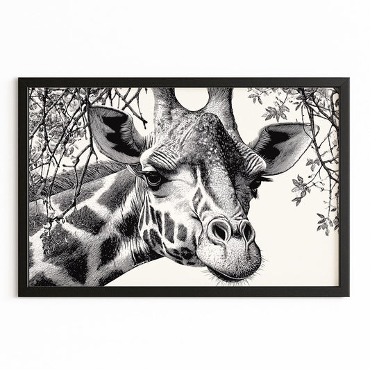 Horizontal Giraffe Artwork