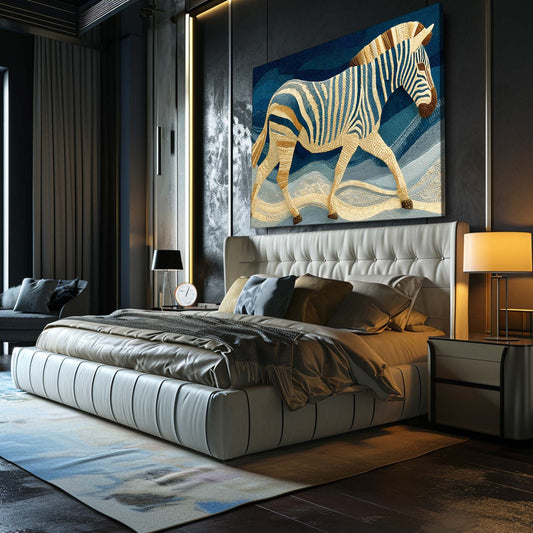 Horizontal Zebra Prints – styled in a furnished interior
