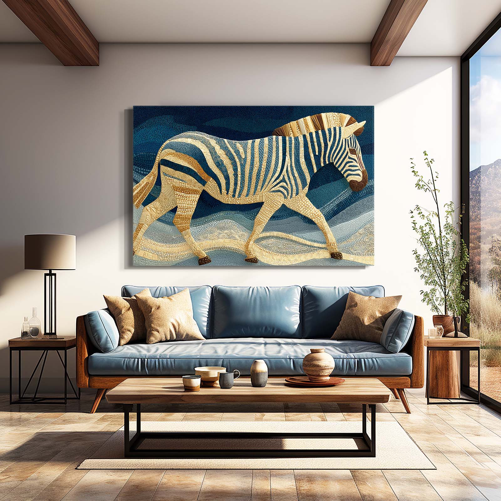 Horizontal Zebra Prints – styled in a furnished interior