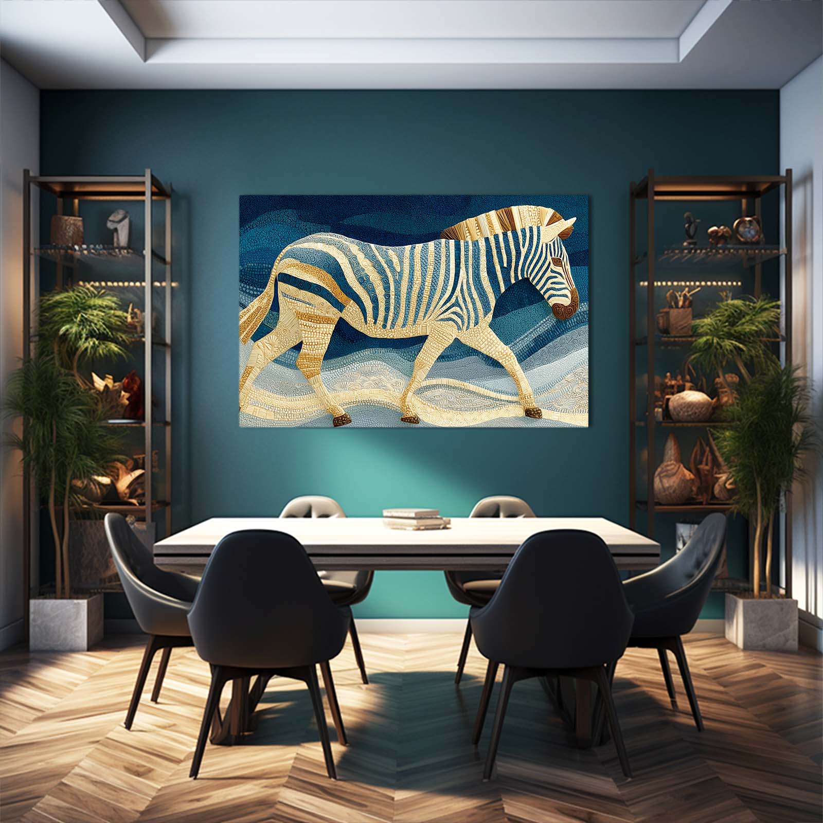 Horizontal Zebra Prints – styled in a furnished interior