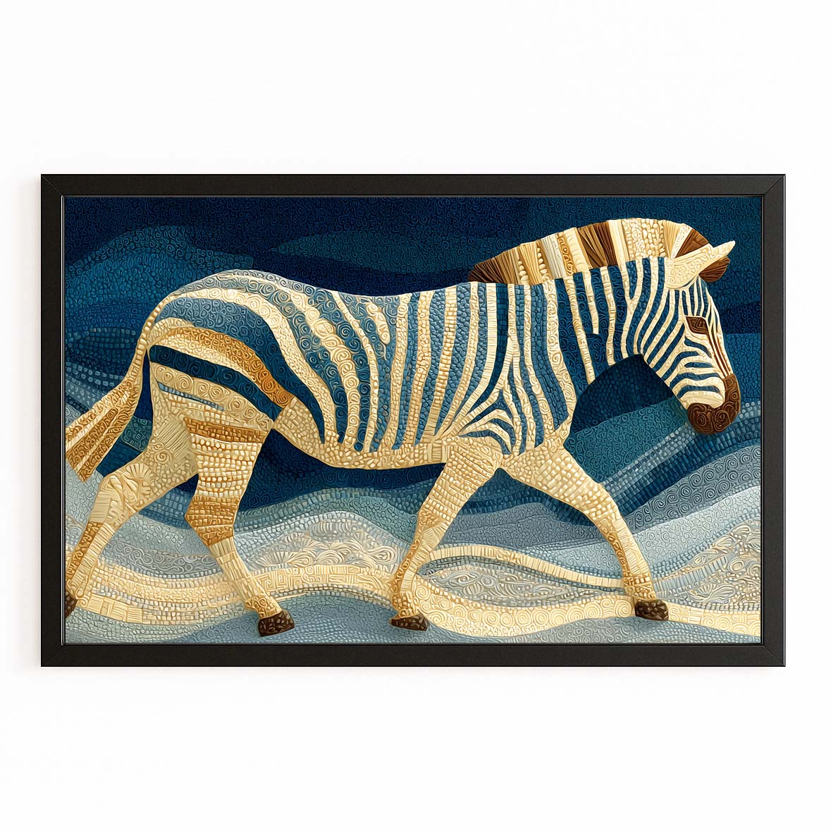 Horizontal Zebra Prints – with Premium Black frame on white background