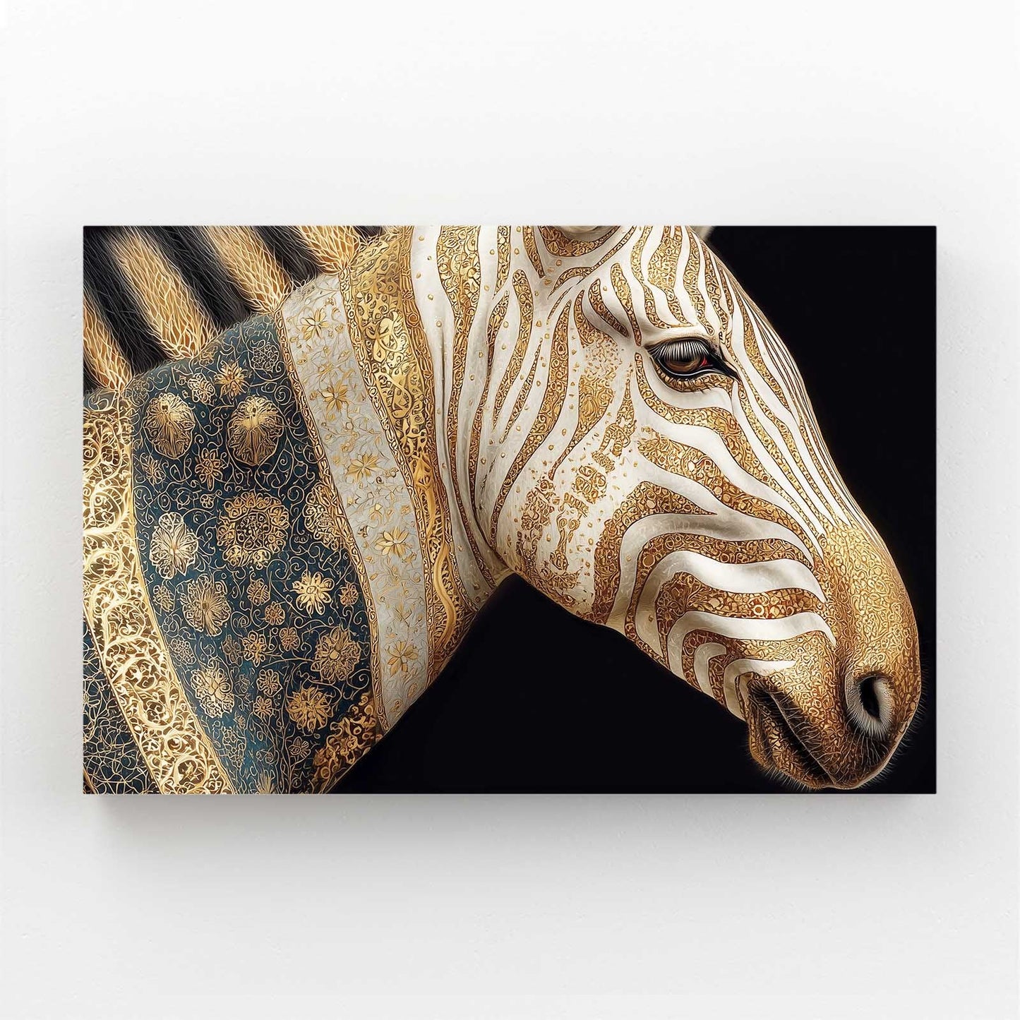 Horizontal Zebra Wall Art – styled in a furnished interior